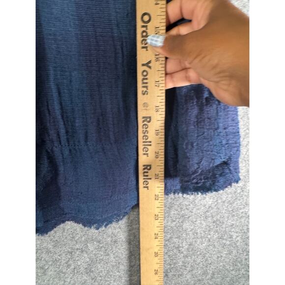 Free‎ People Blouse Women XS Blue Hey There Sunrise Tank Top Plaid Western Relax - Picture 5 of 7